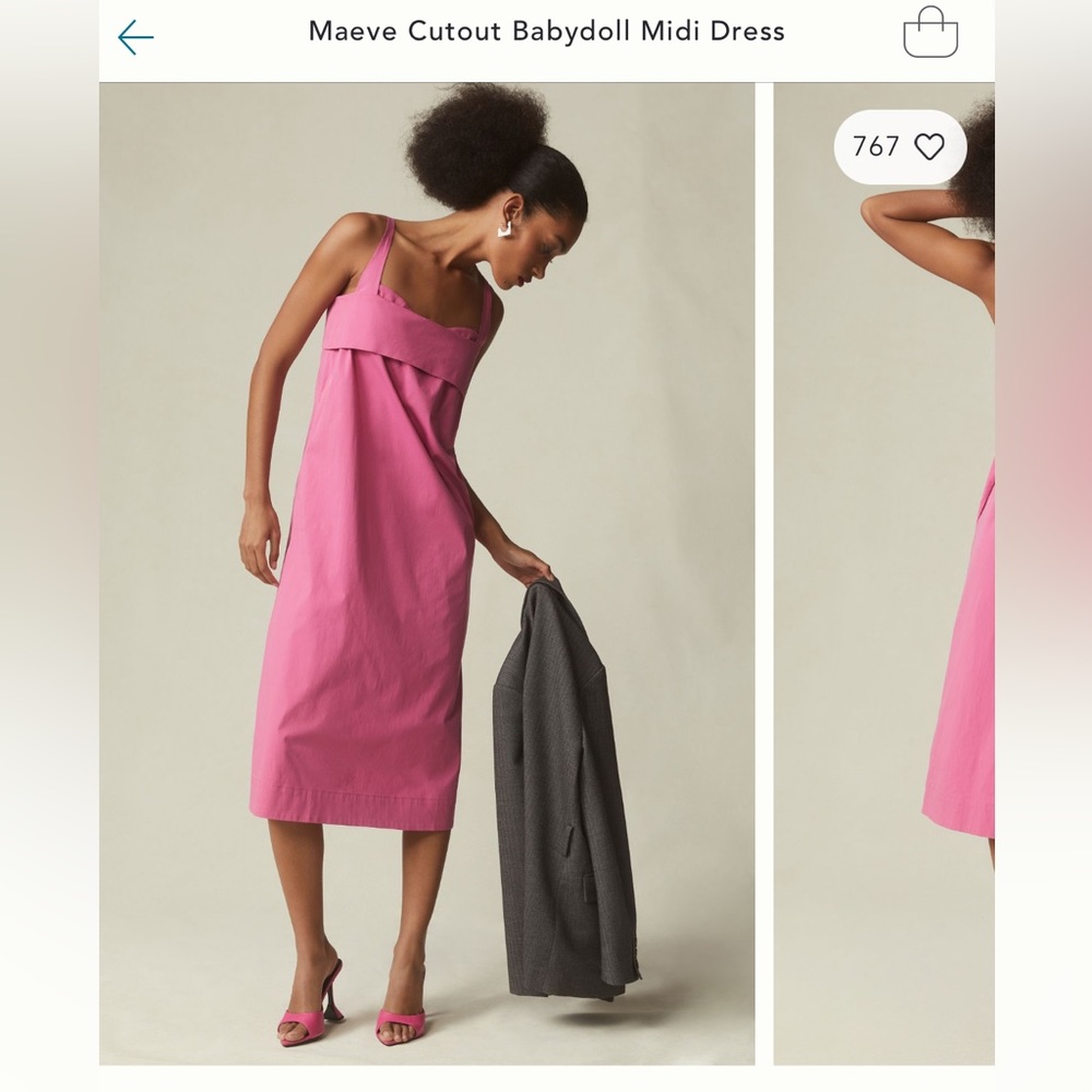 Anthropologie Maeve Cutout Babydoll Midi Dress Size XS